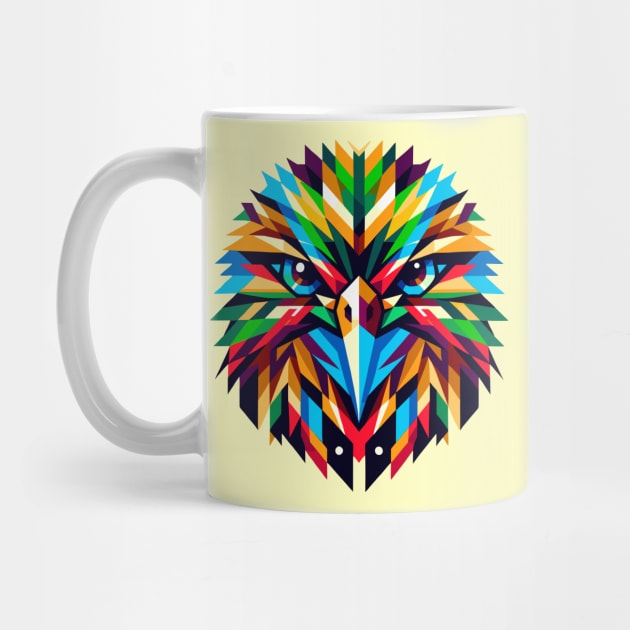 Geometric Kiwi Bird: Colorful Mosaic Art by AmandaOlsenDesigns